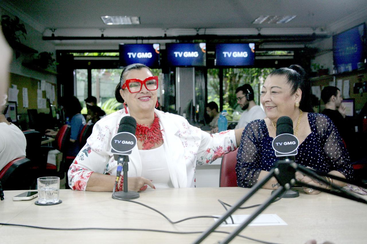 Solange Cruz e Angelina Basílio (presidente da Rosas de Ouro) durante entrevista à Gazeta; as duas falaram sobre Carnaval e a forte amizade. Foto: Thiago Neme/Gazeta de S.Paulo