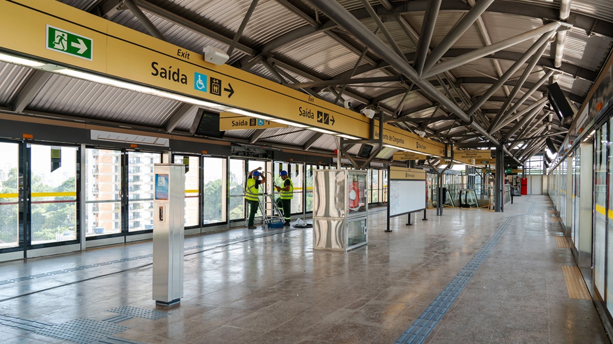 Operários fazem ajustes finais na estação/Governo de SP/Divulgação