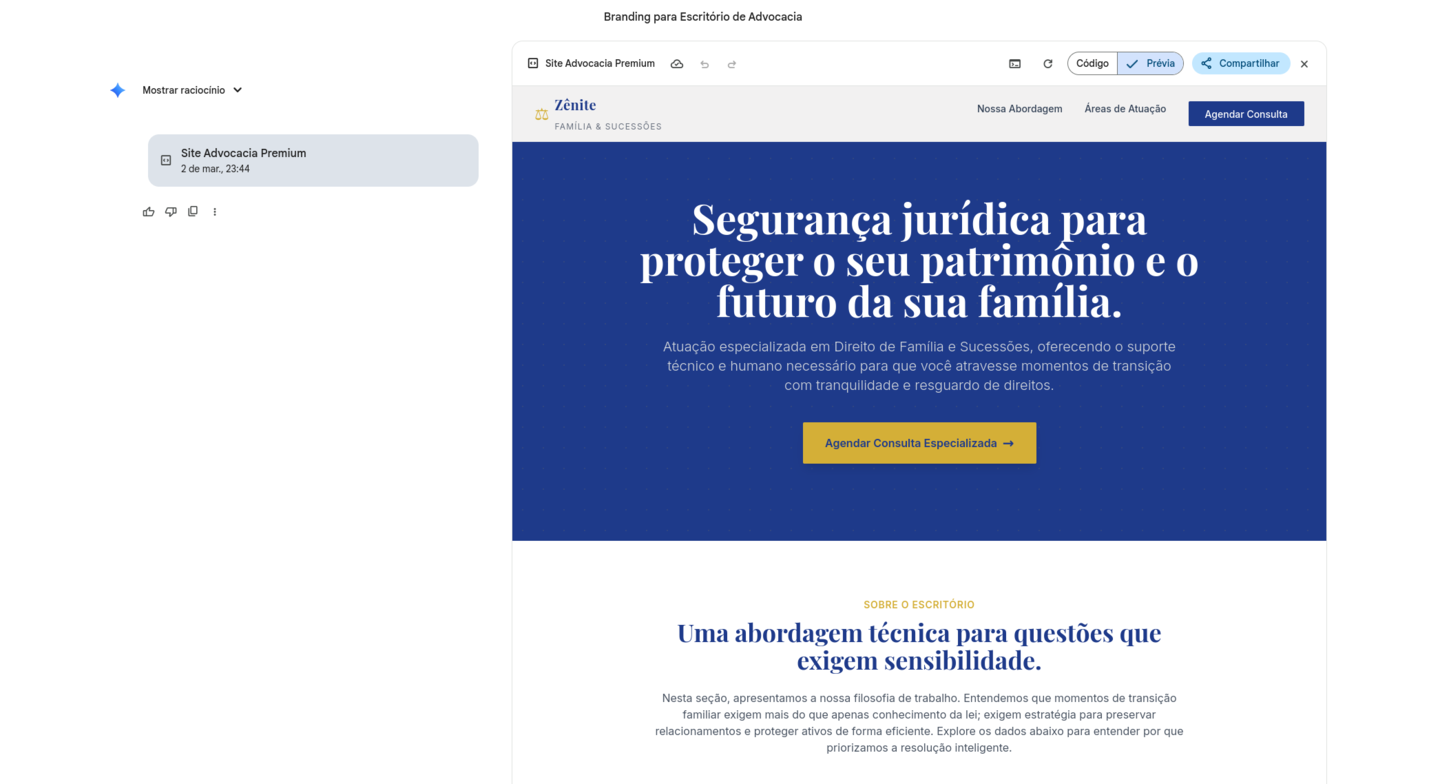 Imagem de um Site gerado por IA