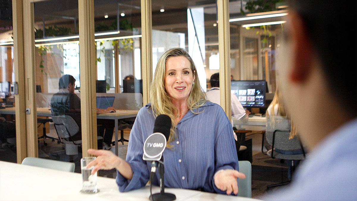 Aline Goettert durante entrevista exclusiva à Gazeta em São Paulo.