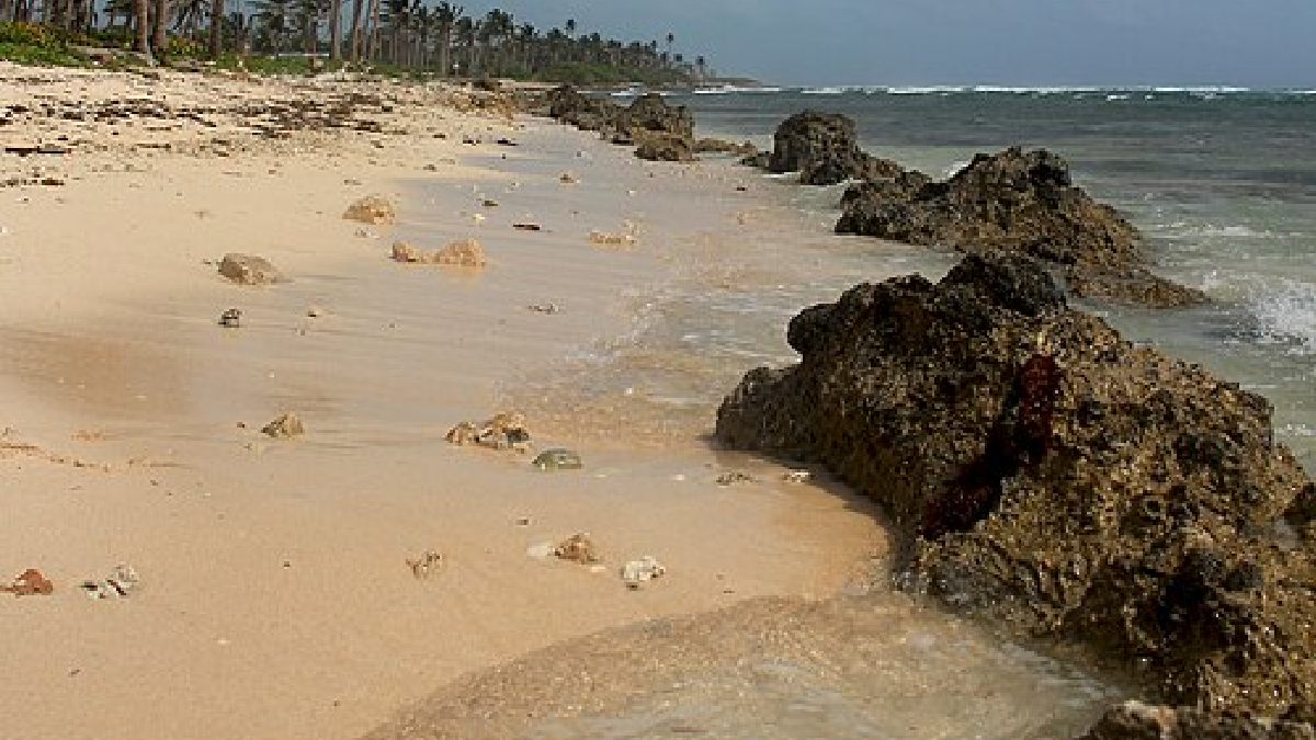 Em áreas rasas, o fundo claro "puxa" o tom para turquesa, enquanto o mar mais fundo tende ao azul escuro (Foto: Carlosguaimaro / Wikimedia Commons)