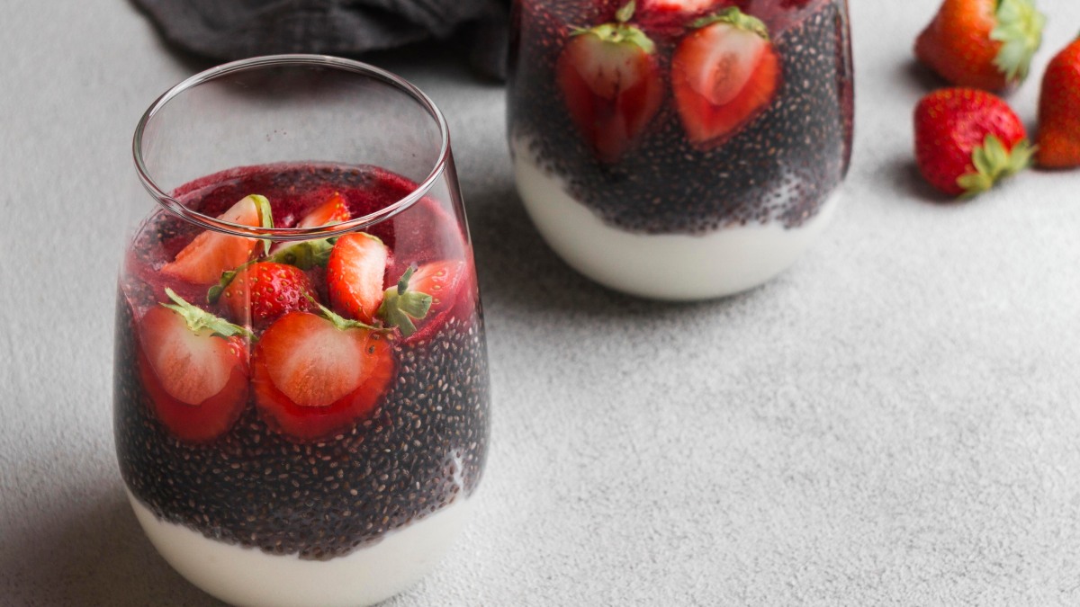 3. Pudim de chia com leite de sua escolha
