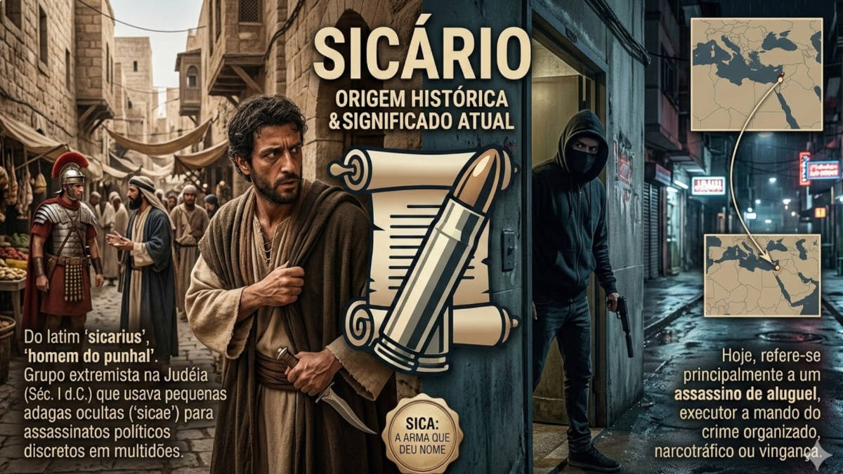 "Sicário" vem do latim e significa assassino de aluguel ou pistoleiro por encomenda. Foto: Ilustração/Gazeta SP