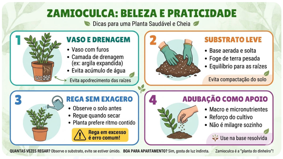 A espécie se adapta bem a espaços internos, exige manutenção moderada e tem forte apelo ornamental, o que faz dela uma das plantas mais usadas em apartamentos e ambientes compactos. Infográfico: Gazeta de S. Paulo
