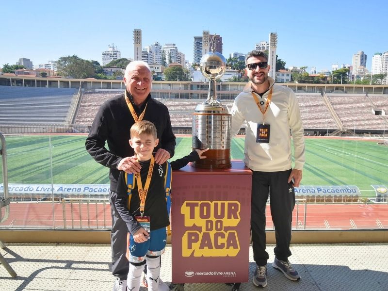 Arena Mercado Livre sorteia ingressos para o novo Tour do Paca com direito a foto com a taça da Libertadores /Divulgação/Arena Mercado Livre Pacaembu