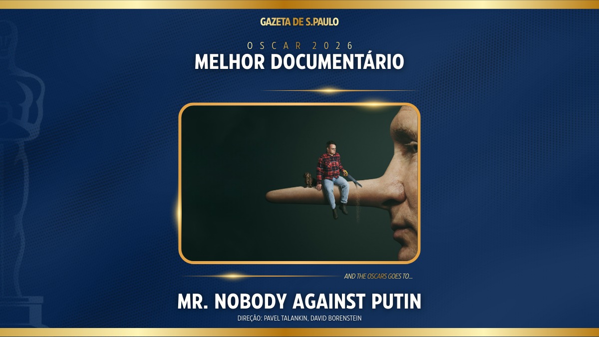 Mr. Nobody Against Putin foi o vencedor de Melhor Documentário no Oscar 2026. Arte/Gazeta de S.Paulo