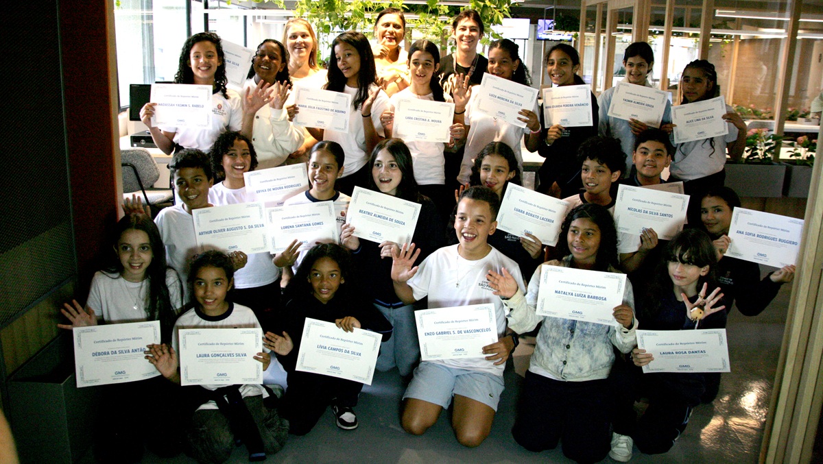 Os alunos ganharam um diploma de repórter-mirim/Thiago Neme/Gazeta de S.Paulo