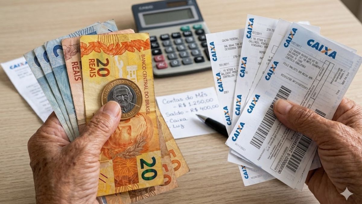 Contas de consumo e boletos bancários não podem comprometer o mínimo existencial de R$ 600,00 reservados para a sobrevivência. Ilustração/IA/Gazeta de S. Paulo