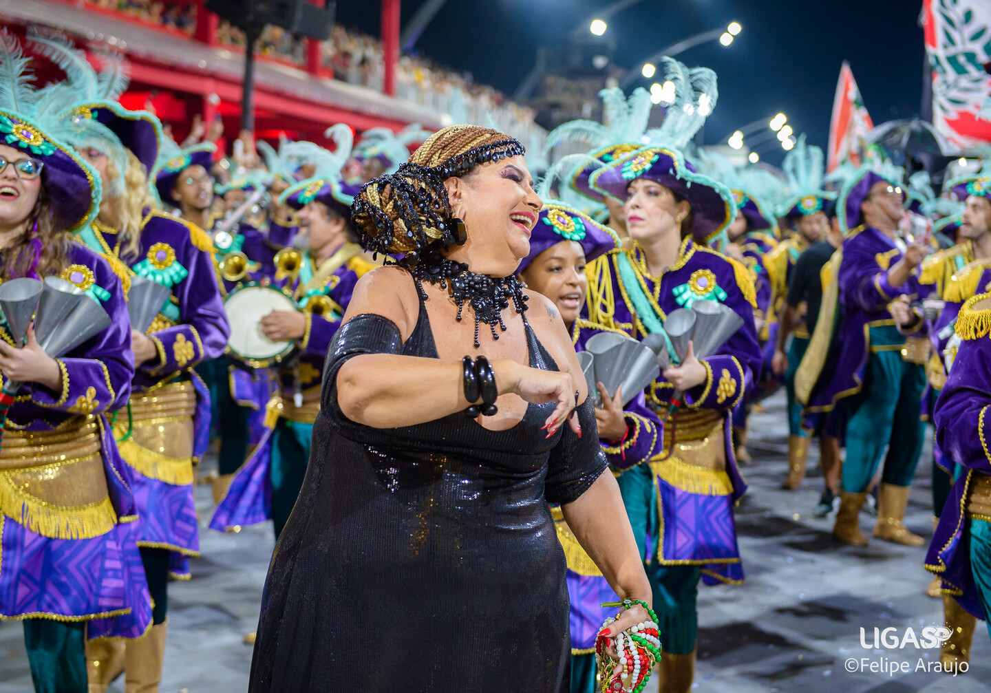 Solange Cruz durante desfile das campeãs em São Paulo neste ano. Fotos: Felipe Araujo