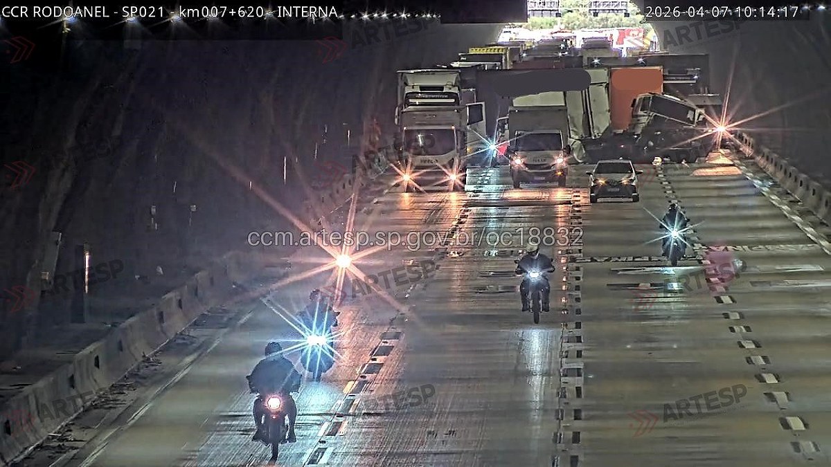 Colisão ocorreu dentro do túnel 01. As causas não foram divulgadas - Divulgação/Artesp