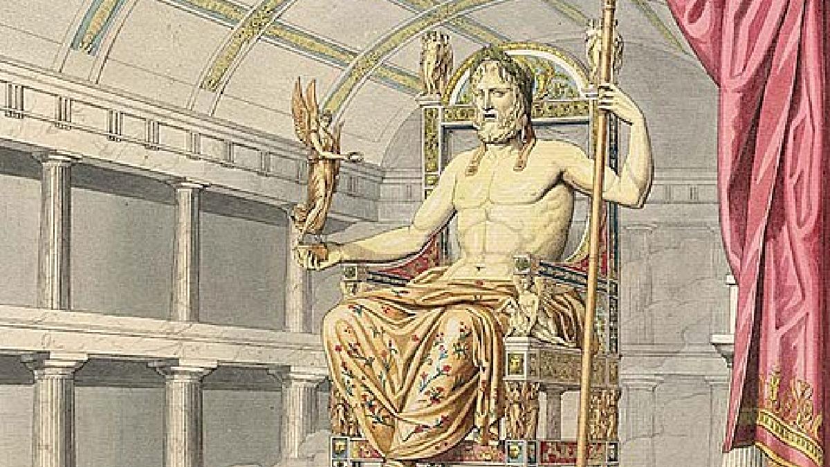 Uma lenda famosa conta que, quando o imperador facínora Calígula tentou mover a estátua para Roma, Zeus teria rido pela estrutura e destruído os andaimes que tentavam movê-la (Foto: Quatremère de Quincy / Wikimedia Commons)