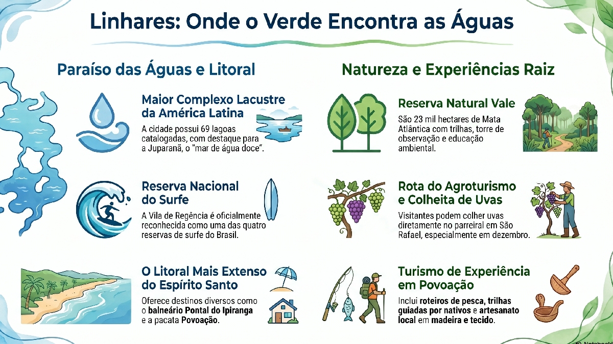 Cidade oferece uma diversidade de lazer que une floresta, rio, mar e águas doces - (Ilustração/Gazeta de S.Paulo)