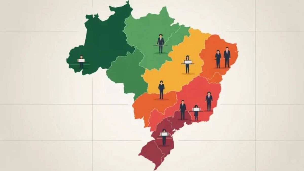 Embora o dado de 57,5% de professores aposentáveis seja nacional, estados do Sul e Sudeste enfrentam maior pressão de apagão por terem quadros mais envelhecidos. A Prova Nacional Docente buscará padronizar a seleção e o ingresso de novos profissionais em todo o País. Reprodução/Pebsp