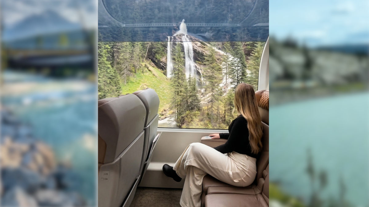 O artigo detalha as quatro rotas ferroviárias mais famosas do Canadá, incluindo o luxuoso Rocky Mountaineer e o transcontinental The Canadian. Foto: Reprodução/Instagram/@Global Viagem