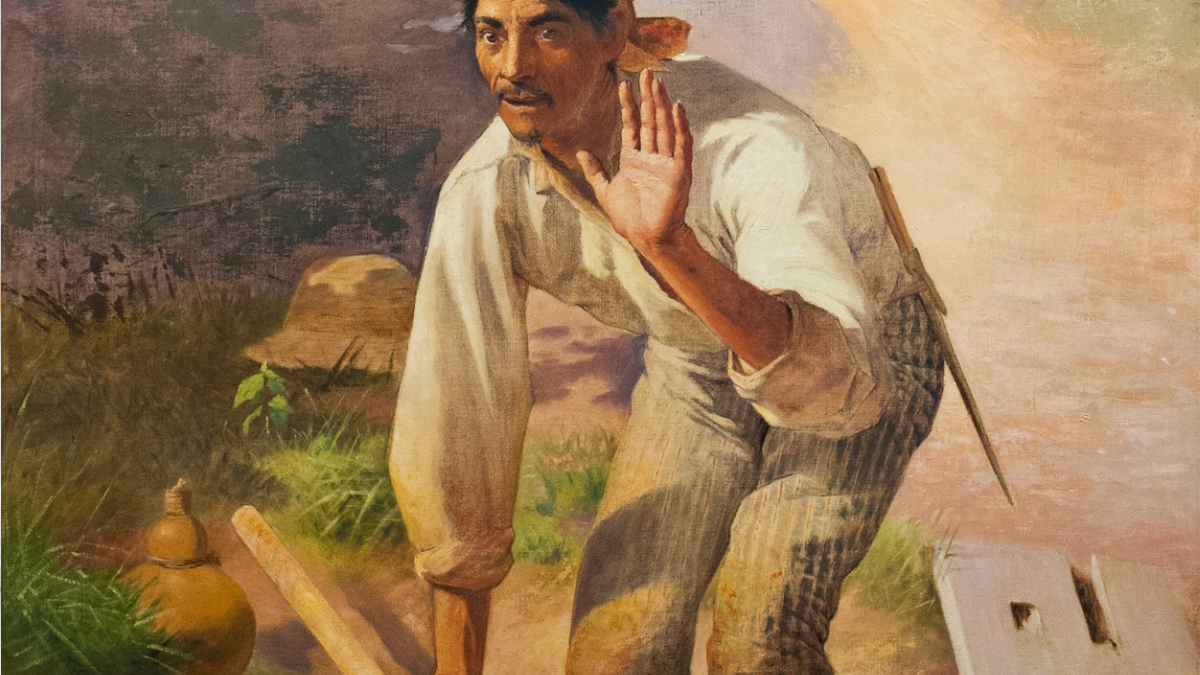 Pintura Caipira Picando Fumo, de 1893, registra a imagem do homem rural paulista no período em que o falar caipira se consolidava como marca cultural (Foto: Almeida Júnior / Wikimedia Commons)