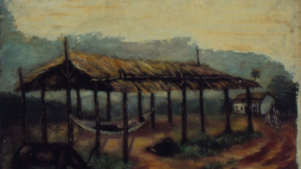Obra do século 20 retrata a figura do caipira paulista, associada à cultura rural que preservou o R retroflexo na fala popular (Foto: Adrien Henri Vital van Emelen / Wikimedia Commons)