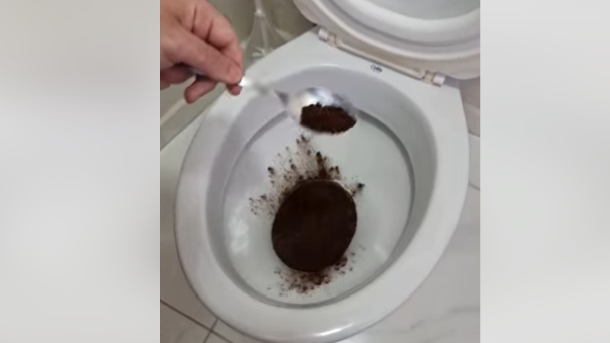 Distribua o material uniformemente nas paredes internas do vaso sanitário.