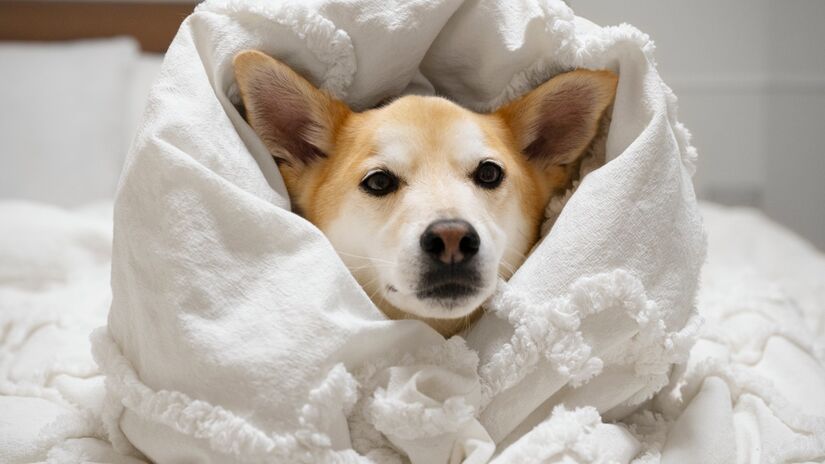 Bem-estar animal: Nem todo pet gosta ou precisa de roupas. Às vezes, uma manta quentinha e um abrigo protegido do vento valem mais do que qualquer acessório. Respeite o limite do seu bichinho! Fotos: banco de imagens