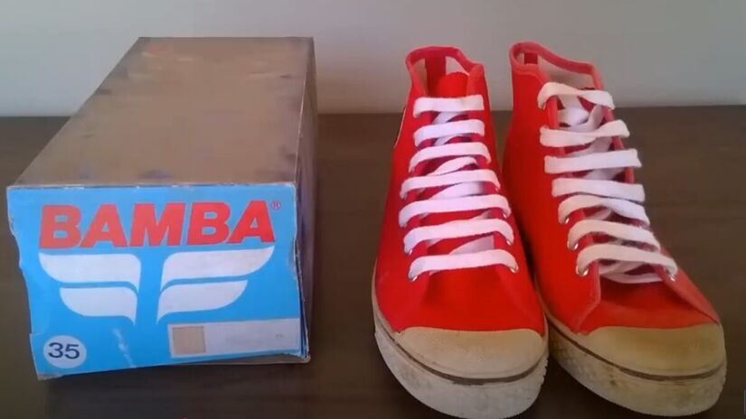 Outros tênis também dominaram os anos 1980. Bamba: a Alpargatas teve outro sucesso inspirado no Conga: o Bamba, que também se inspirava no design dos famosos All Star norte-americanos - (Reprodução/YouTube)