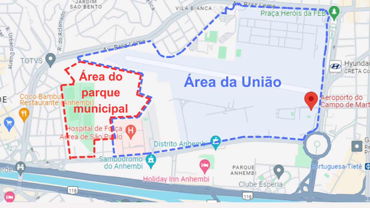 Área em que prefeitura pretende instalar futuro parque no Campo de Parque