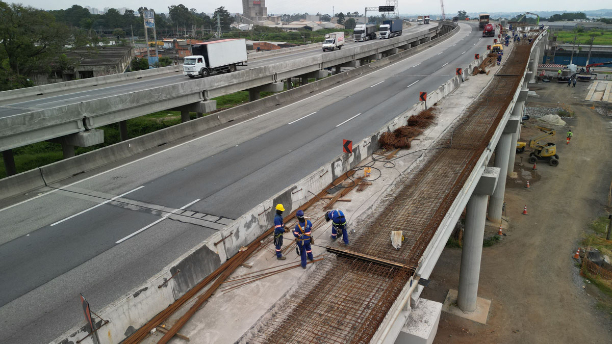 A construção do novo complexo viário que vai conectar o Alto Tietê ao Rodoanel Mário Covas (SP-021) contará com investimento de R$ 1,2 bilhão e previsão de geração de 3 mil empregos diretos e indiretos ao longo das obras. - Formula Group/SPMAR divulgação