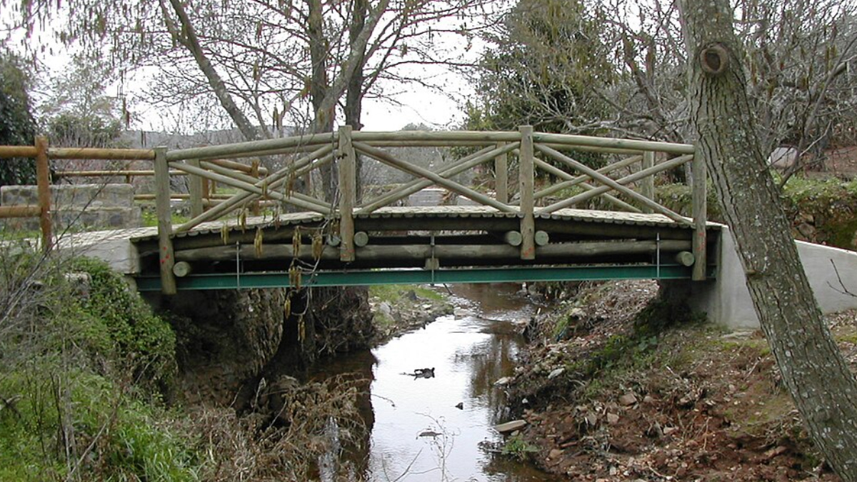 Turistas atravessam a pequena ponte que muda até o fuso horário entre os países (Foto: Correia MP/ Wikimedia Commons)
