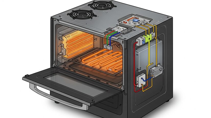 Em média, um forno elétrico pode consumir entre 2.000 e 5.000 watts por hora, o que geraria um gasto mensal de aproximadamente 40 a 90 quilowatts-hora, se usado com frequência - (Imagem gerada por IA)