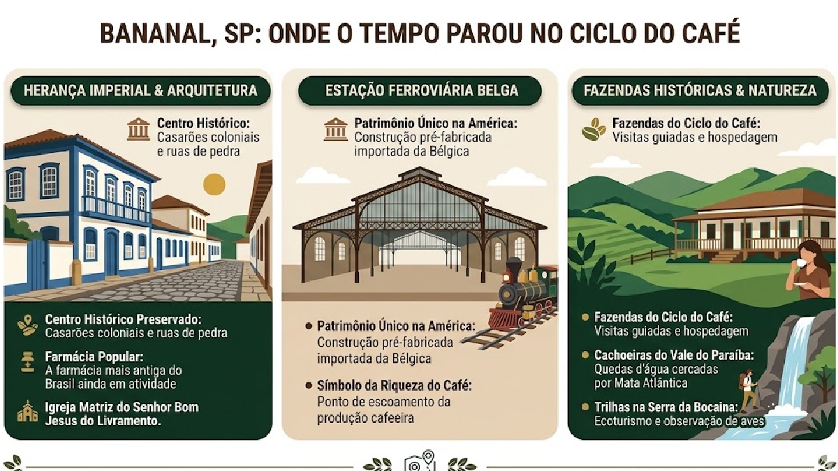 Destino é ideal para quem busca o silêncio do interior e uma imersão cultural sem as aglomerações das grandes rotas turísticas - (Ilustração/Gazeta de S.Paulo)