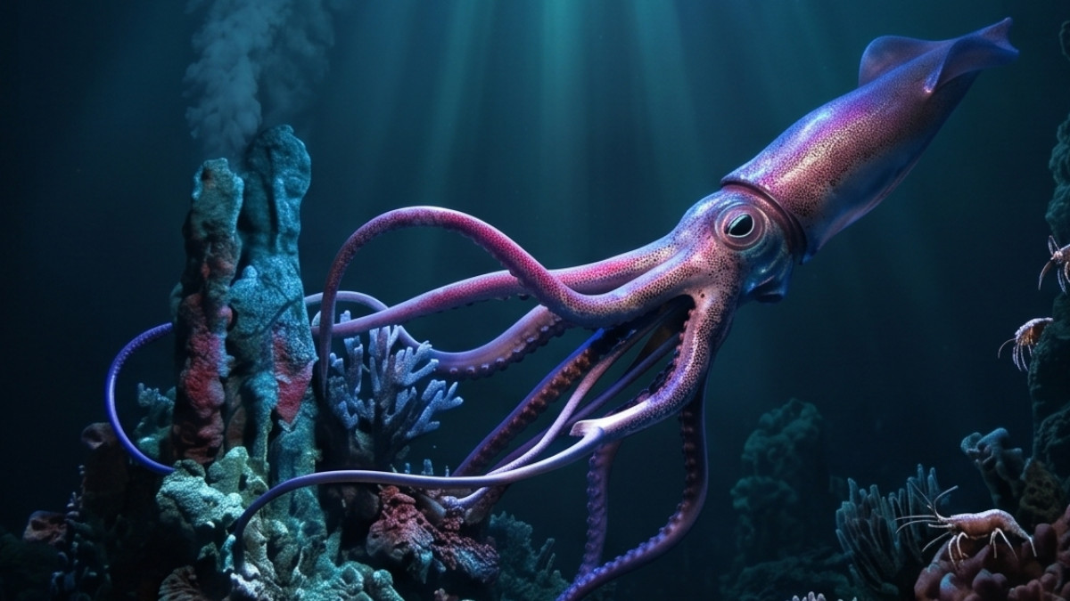 O misterioso animal, que inspirou mitos como o Kraken, continua sendo um dos maiores desafios para a exploração marinha. Foto: Ilustração/Gazeta de S. Paulo