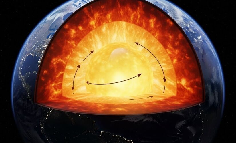 Mudanças no fluxo de ferro líquido no núcleo da Terra são as responsáveis pelo movimento invisível do polo. Foto: Ilustração Gazeta/Banco de Imagens