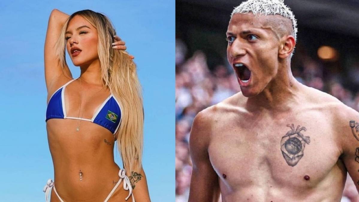 Richarlison e Sandri Oliveira: Às vésperas de estrear como o camisa 9 do Brasil, o "Pombo" revelou que estava solteiro. O motivo? Segundo ele, a cobrança excessiva no relacionamento não combinava com o foco total necessário para o Mundial. Foto: Reprodução/Instagram