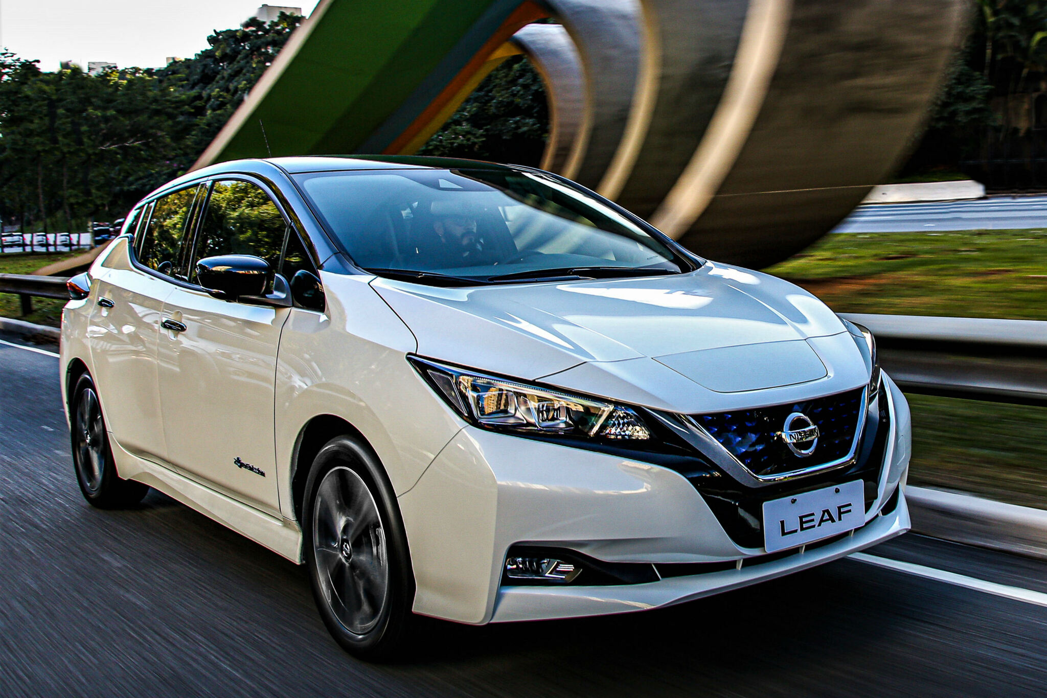 O elétrico Nissan Leaf oferece mais autonomia energética Macaque in the trees