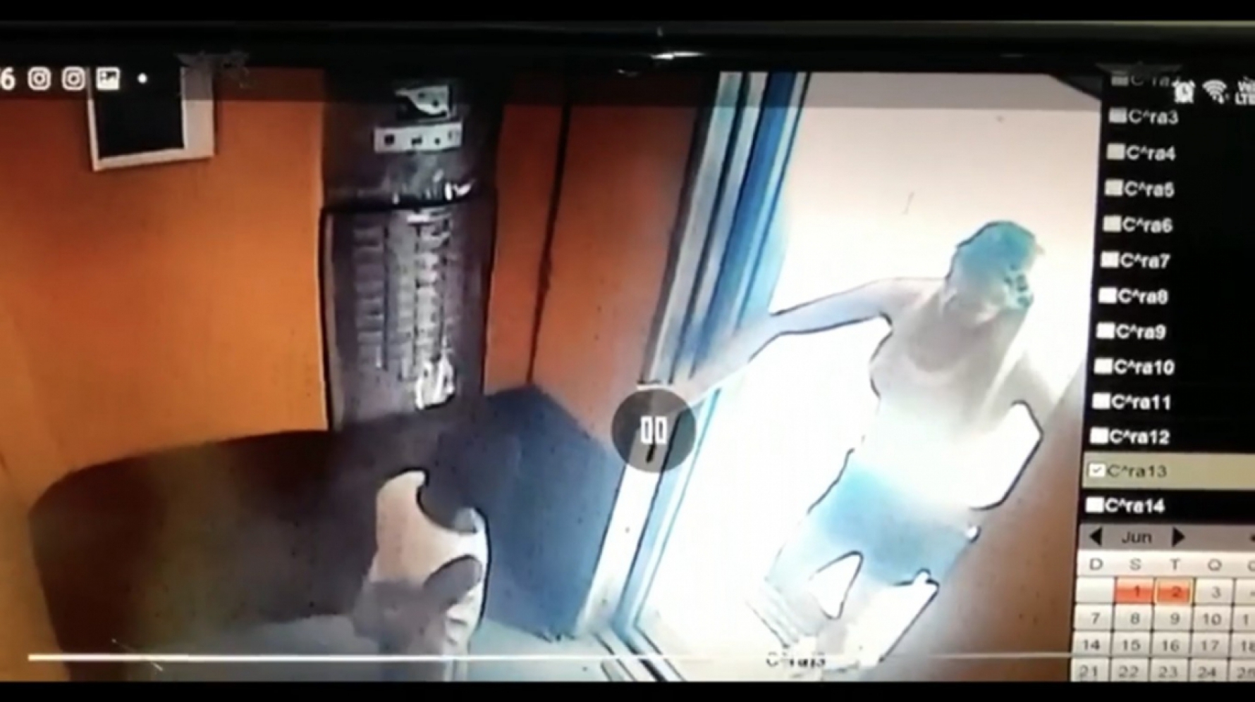 Na segunda vez que Miguel entrou no elevador, a patroa apertou o último andar (Foto: Reprodução/TV Globo) Macaque in the trees