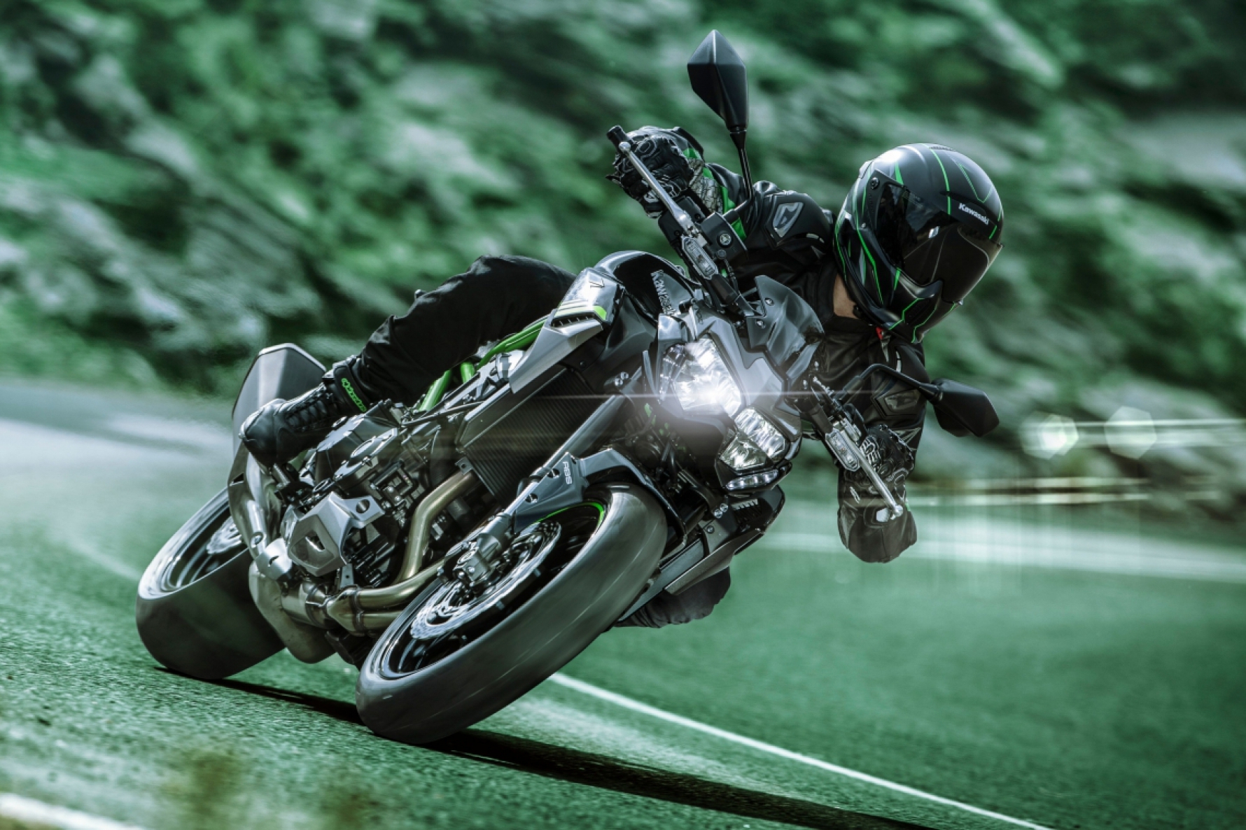 A Kawasaki Z900 2021 vem com motor de 948 cilindradas com 125 cavalos, além de pneus Dunlop Sportmax Roadsport 2que têm mais aderência Macaque in the trees