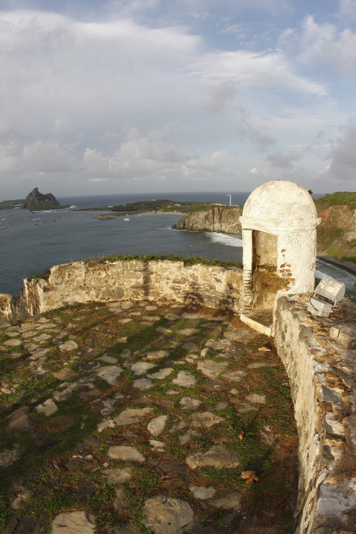 FORTE NOSSA SENHORA DOS REMÉDIOS: A ideia era proteger a ilha de invasores na época colonial do Brasil. Localizada na Baía de Santo Antônio, hoje ela guarda mesmo uma bela visão da parte norte da ilha Macaque in the trees