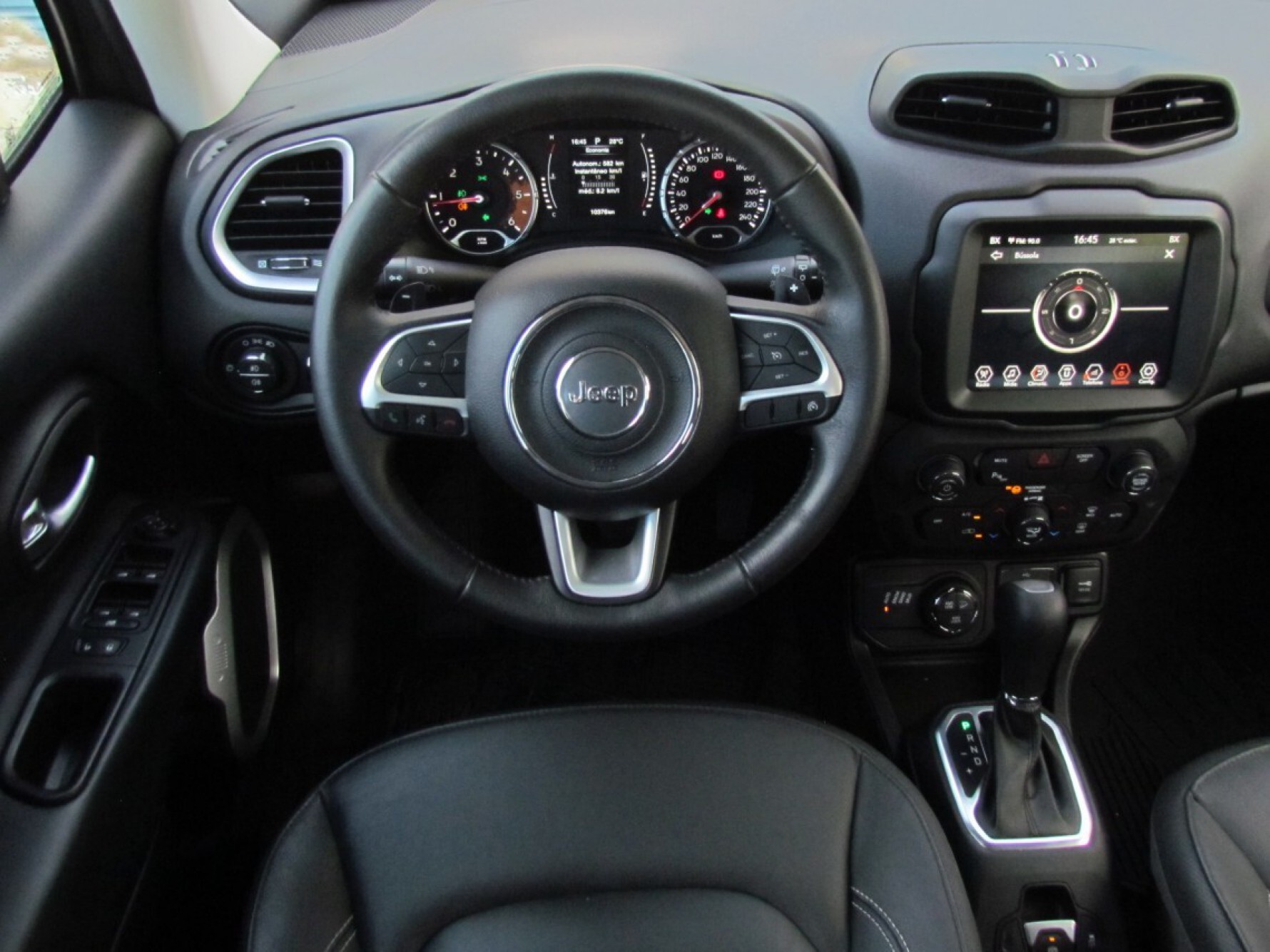 O painel de instrumentos tem tela TFT de 3,5 polegadas e o sistema multimídia Uconnect tem tela de 8,4 polegadas, com espelhamento de celulares via Android Auto e Apple CarPlay Macaque in the trees