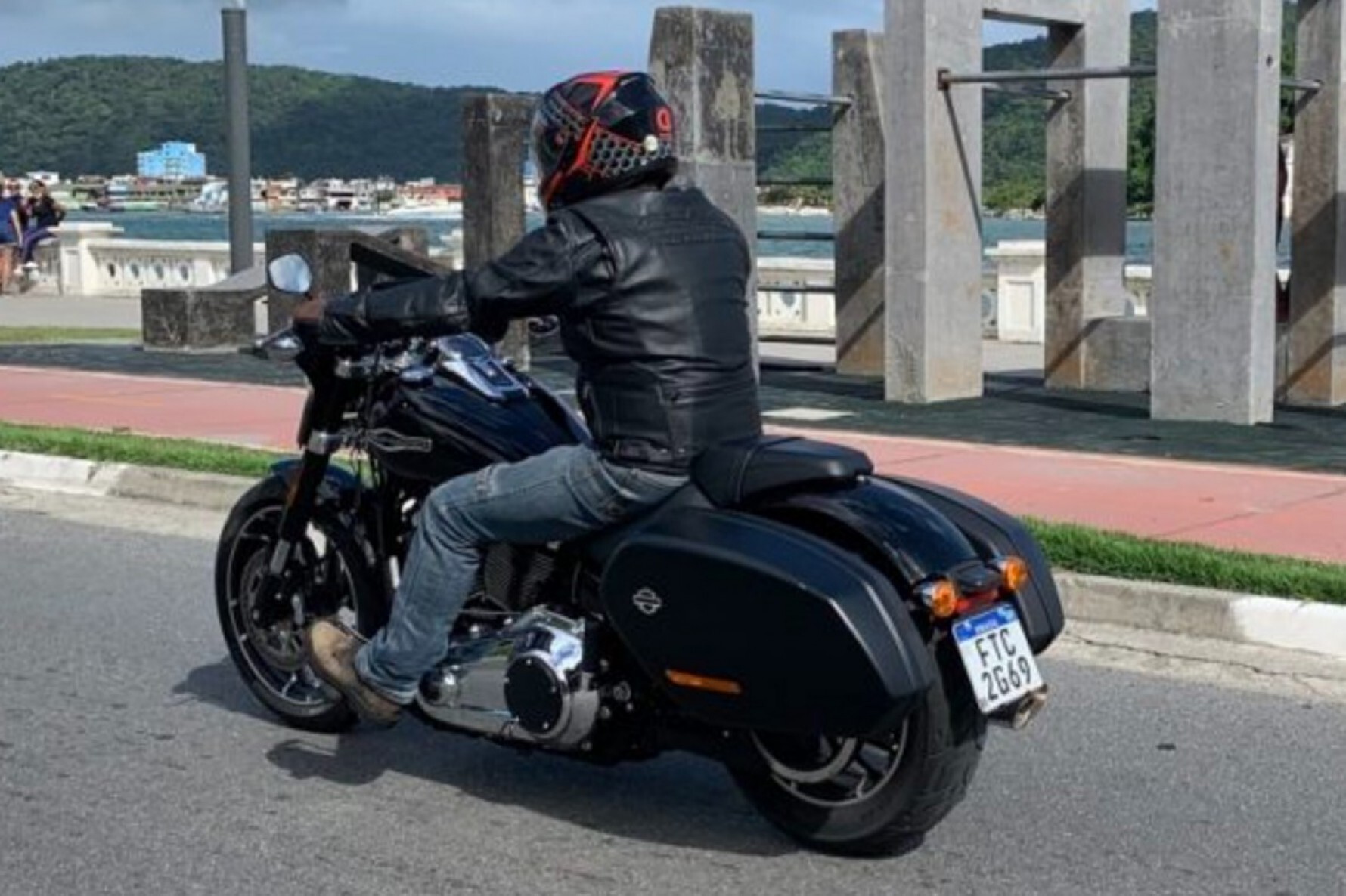 Essa Harley traz diferenciais: a minicarenagem e as malas laterais, que podem ser retiradas para dar mais agilidade no trânsito urbano Macaque in the trees