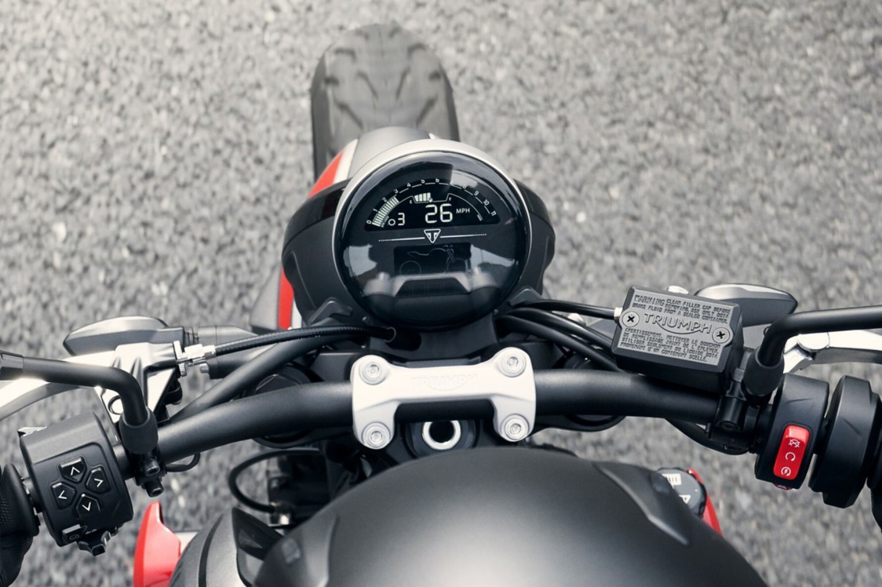 A moto tem mais de 30 itens de acessórios que proporcionam maior conforto, segurança e personalização, com destaque para o módulo de conectividade My Triumph Macaque in the trees